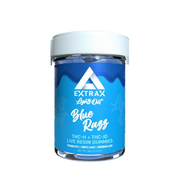 Delta Extrax Blue Razz THCjd THCh Delta 8 Gummies