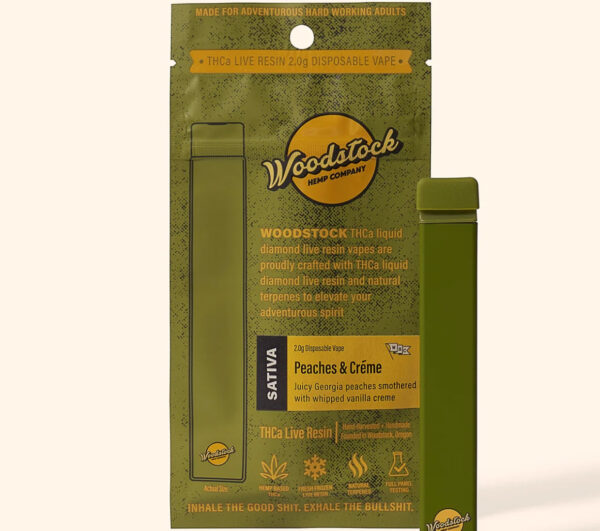 Woodstock THCa 2gm Peaches & Cream Disposable